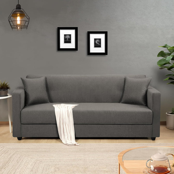 Elma Three Seater Sofa in Fabric- Grey