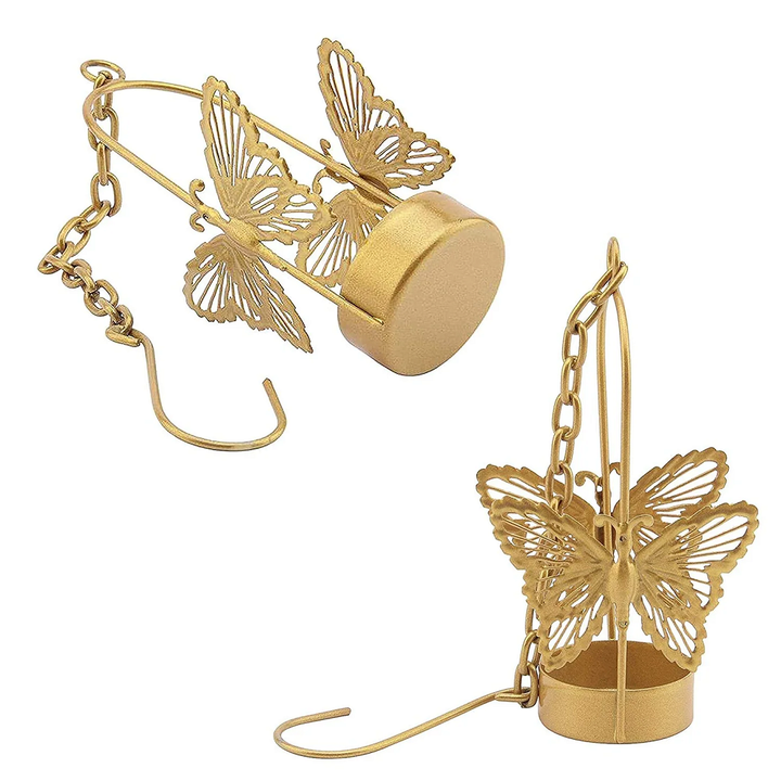 Decorative Hanging Butterfly Tea Light Holder Set of 2