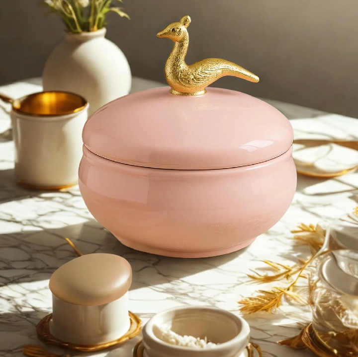 Elegant Pink Decorative Tray for Dry Fruits, Sweets, Jewelry, Home Decor and Gifting