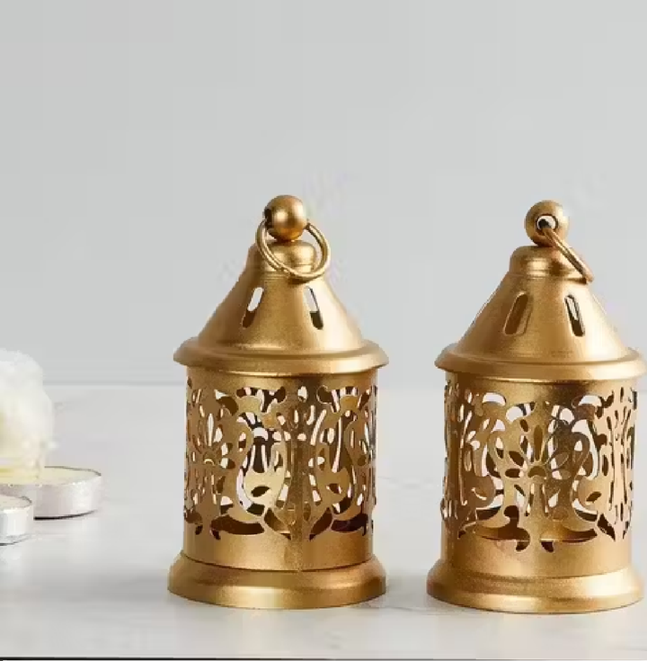 Gold Decorative Lighting Stylish Design Table Lantern set of 2