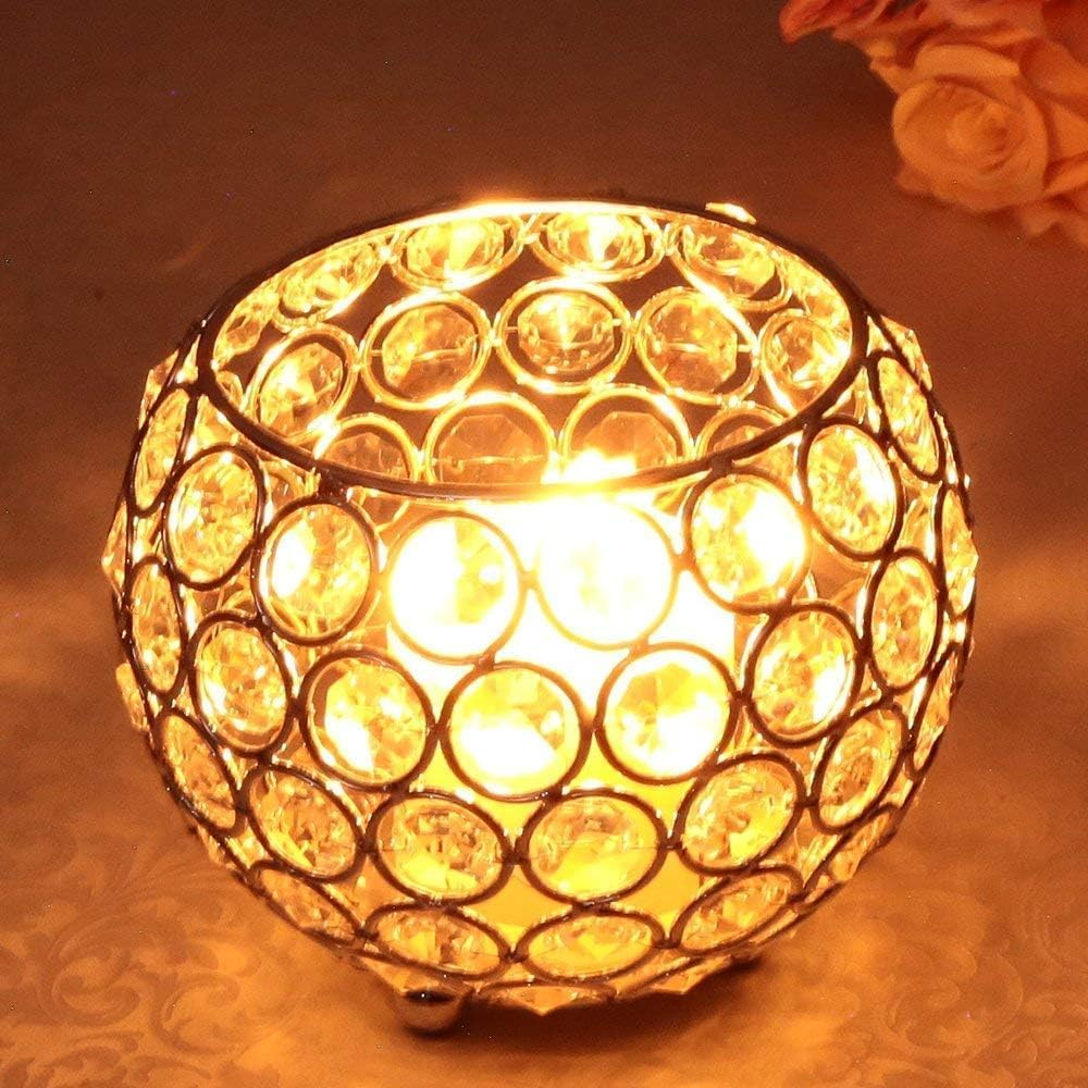 Bowl Crystal Tea Light Candle Holder for Diwali Gift