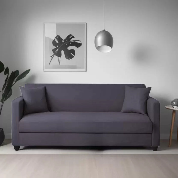 Elma Three Seater Sofa in Fabric- Dark Grey